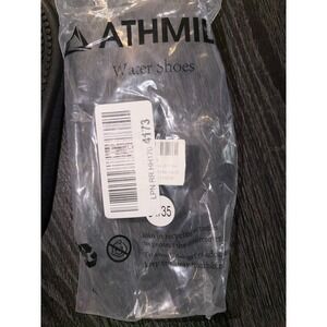 ATHMILE Black Water Shoes Aqua Socks Slip‎ On Men 2-3 EU 34/35 Minimalist NEW